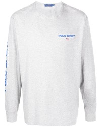 T-shirt manica lunga stampata grigia di POLO RALPH LAUREN SPORT