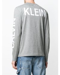 T-shirt manica lunga stampata grigia di Calvin Klein Jeans