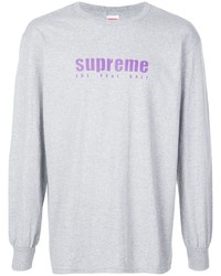 T-shirt manica lunga stampata grigia di Supreme