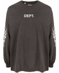 T-shirt manica lunga stampata grigio scuro di GALLERY DEPT.