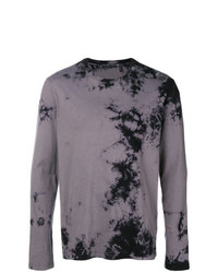 T-shirt manica lunga stampata grigio scuro di Helmut Lang