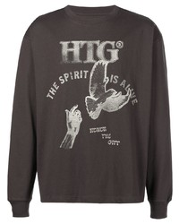 T-shirt manica lunga stampata grigio scuro di HONOR THE GIFT