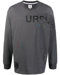 T-shirt manica lunga stampata grigio scuro di Izzue