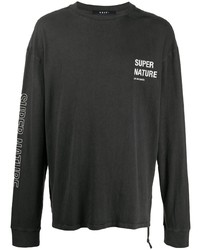 T-shirt manica lunga stampata grigio scuro di Ksubi