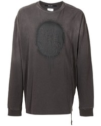 T-shirt manica lunga stampata grigio scuro di Ksubi