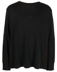 T-shirt manica lunga stampata grigio scuro di MM6 MAISON MARGIELA