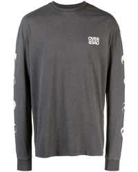 T-shirt manica lunga stampata grigio scuro di OVER OVE