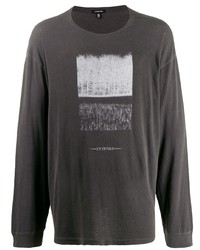 T-shirt manica lunga stampata grigio scuro di R13