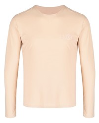 T-shirt manica lunga stampata marrone chiaro di MM6 MAISON MARGIELA