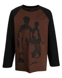 T-shirt manica lunga stampata marrone scuro di Misbhv