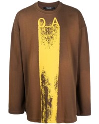 T-shirt manica lunga stampata marrone di A-Cold-Wall*