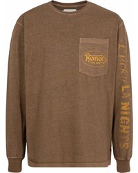 T-shirt manica lunga stampata marrone di HONOR THE GIFT