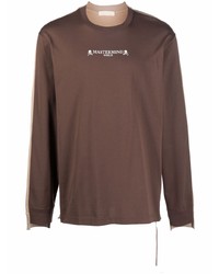 T-shirt manica lunga stampata marrone di Mastermind World