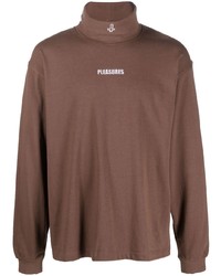 T-shirt manica lunga stampata marrone di Pleasures
