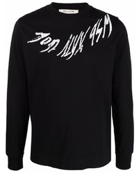 T-shirt manica lunga stampata nera e bianca di 1017 Alyx 9Sm