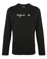 T-shirt manica lunga stampata nera e bianca di agnès b.