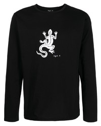 T-shirt manica lunga stampata nera e bianca di agnès b.