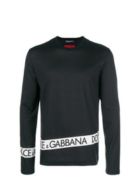 T-shirt manica lunga stampata nera e bianca di Dolce & Gabbana