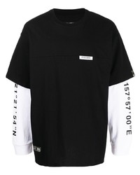 T-shirt manica lunga stampata nera e bianca di Izzue