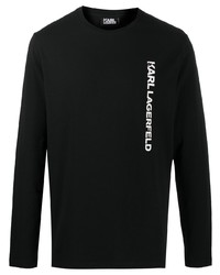 T-shirt manica lunga stampata nera e bianca di Karl Lagerfeld