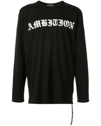 T-shirt manica lunga stampata nera e bianca di Mastermind World