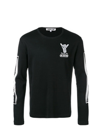 T-shirt manica lunga stampata nera e bianca di McQ Alexander McQueen