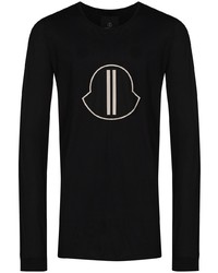 T-shirt manica lunga stampata nera e bianca di Moncler + Rick Owens