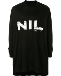 T-shirt manica lunga stampata nera e bianca di Niløs