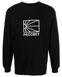 T-shirt manica lunga stampata nera e bianca di PACCBET