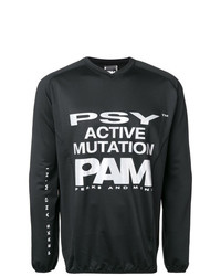 T-shirt manica lunga stampata nera e bianca di Pam Perks And Mini