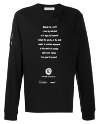 T-shirt manica lunga stampata nera e bianca di Undercover