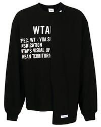 T-shirt manica lunga stampata nera e bianca di WTAPS