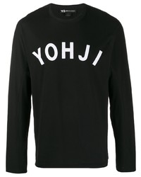 T-shirt manica lunga stampata nera e bianca di Y-3