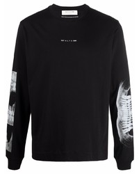 T-shirt manica lunga stampata nera di 1017 Alyx 9Sm