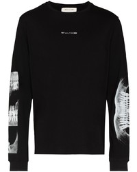T-shirt manica lunga stampata nera di 1017 Alyx 9Sm