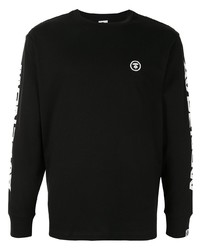 T-shirt manica lunga stampata nera di AAPE BY A BATHING APE