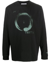 T-shirt manica lunga stampata nera di Acne Studios