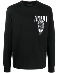T-shirt manica lunga stampata nera di Amiri