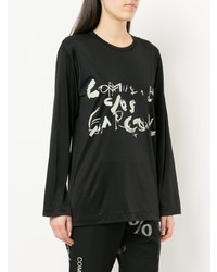 T-shirt manica lunga stampata nera di Comme Des Garçons Vintage