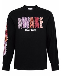 T-shirt manica lunga stampata nera di Awake NY