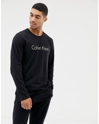 T-shirt manica lunga stampata nera di Calvin Klein
