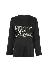T-shirt manica lunga stampata nera di Comme Des Garçons Vintage