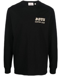 T-shirt manica lunga stampata nera di Deus Ex Machina