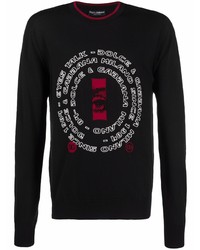 T-shirt manica lunga stampata nera di Dolce & Gabbana