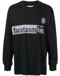 T-shirt manica lunga stampata nera di Facetasm