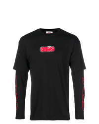 T-shirt manica lunga stampata nera di Gcds