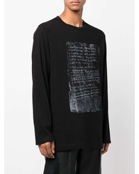 T-shirt manica lunga stampata nera di Yohji Yamamoto