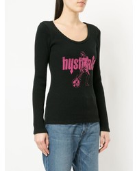 T-shirt manica lunga stampata nera di Hysteric Glamour