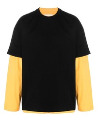 T-shirt manica lunga stampata nera di Jil Sander
