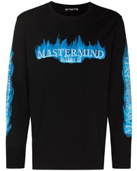 T-shirt manica lunga stampata nera di Mastermind Japan